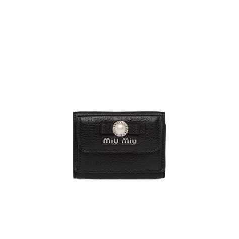 miu miu small madras wallet|Small Madras leather wallet Black .